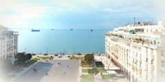 Panoramic view of Thessaloniki and Aristotelous Square in Greece
