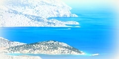 Aerial image of Greek islands Koulondros and Seskli