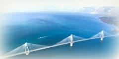 aerial view of the Charilaos Trikoupis bridge Rio-Antirio