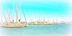 Naxos port at Cyclades in Greece