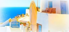 Amazing view to the sea including a pictorial old traditional wi
