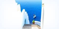 White architecture on Santorini island, Greece.