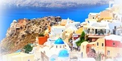 beautiful Oia town, amazing Santorini - travel in Greek islands