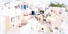 Oia,  view of Oia town, Santorini island, Greece