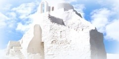 Old church of Panagia Paraportiani at Mykonos island in Greece