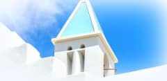 Traditional greek church in Mykonos, Greece.
