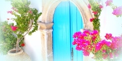 Old traditionald door on Kythera island, Greece