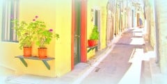 picturesque alley, Chios island, Greece