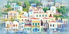Port de Symi, le du Dodcanse, Grce