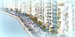 The main Embankment of Thessaloniki, promenade of Thessaloniki,