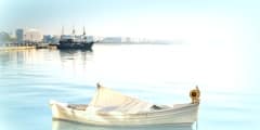 Boat in the sea near Thessaloniki, Greece