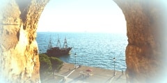 THESSALONIKI, GREECE - SEPTEMBER 29, 2016: View from the white tower at Thessaloniki city in Greece