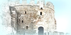 Old byzantine castle at Thessaloniki city in Greece