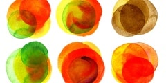 Watercolor hand painted circles collection