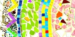 Art mosaic glass on the wall