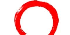 Round Red paint brushstroke