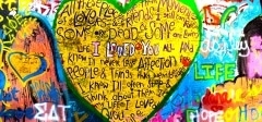 graffiti of heart with inscription "I LOVE YOU"