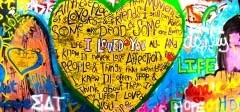 graffiti of heart with inscription "I LOVE YOU"
