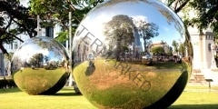 Singapore-December 2015.Mirror Balls in Empress Place in Singapore,December 2015