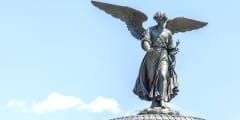 Bethesda Fountain (Angel of water fountain) located in Central Park, New York City, USA.