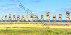 Moais of Ahu Tongariki, Easter island (Chile)