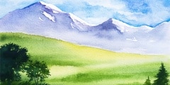 Watercolor mountains