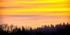 Sunset in mountains