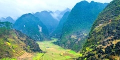 Green valley in Ha Giang, Vietnam. Ha Giang is a province in nor