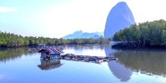 new view point in Phang Nga on hill top near fishing village can