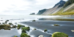 Mountains on the coast of the Atlantic ocean, Southern Iceland