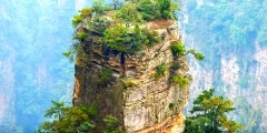 Top of rock column (Avatar rocks). Zhangjiajie National Forest Park was officially recognized as a UNESCO World Heritage Site - China