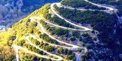 road turns, Papigo village Ioannina Greece