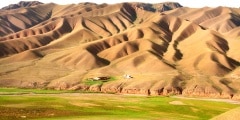 Beautiful patterns of mountains in Kyrgyzstan, Central Asia.